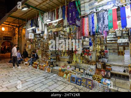 Souvenirladen, Basar, Altstadt, Jerusalem, Israel Stockfoto