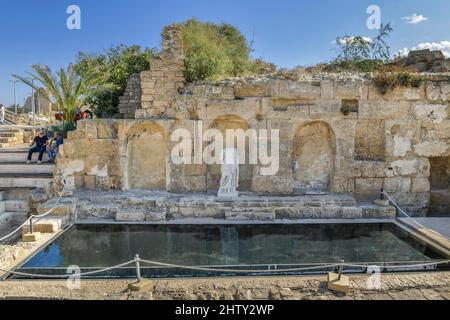 Nymphaeum, öffentlicher Brunnen, Ausgrabungsstätte Caesarea, Israel Stockfoto