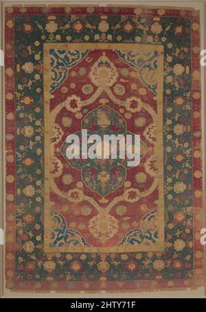 Kunst inspiriert von Seide Kashan Teppich, 16. Jahrhundert, im Iran hergestellt, wahrscheinlich Kashan, Seide (Kettchen, Schuß und Flor); asymmetrisch geknüpfter Flor, Teppich: L. 96 Zoll (243,8 cm), Textilien-Teppiche, dieser Teppich wurde möglicherweise in Kashan gewebt, einem wichtigen Zentrum für Seidenhandel und Teppichherstellung während der von Artotop modernisierten Classic Works mit einem Schuss Moderne. Formen, Farbe und Wert, auffällige visuelle Wirkung auf Kunst. Emotionen durch Freiheit von Kunstwerken auf zeitgemäße Weise. Eine zeitlose Botschaft, die eine wild kreative neue Richtung verfolgt. Künstler, die sich dem digitalen Medium zuwenden und die Artotop NFT erschaffen Stockfoto