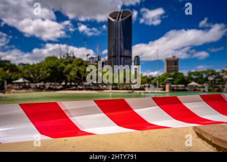Brisbane, Australien - 1. März 2022: Southbank Pool nach der Flut geschlossen Stockfoto