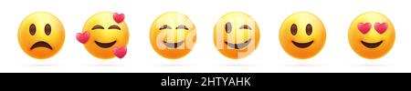 Symbol „Smile Emoji“ Einstellen. Stock Vektor
