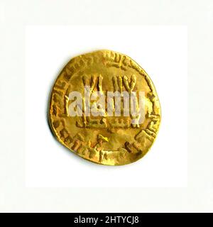 Kunst inspiriert von Coin, A.H. 164/A.D. 780, ausgegraben in Iran, Nishapur, Gold, Diam. 11/16 Zoll (1,7 cm), Münzen, ausgestellt während der Herrschaft des abbasidischen Kalifen al-Mahdi, wurde dieser goldene Dinar im Jahr A.H. 164 (A.D. L 780, S. Die Inschrift auf der Vorderseite verkündet die von Artotop modernisierten tawhiden, klassischen Werke mit einem Schuss Moderne. Formen, Farbe und Wert, auffällige visuelle Wirkung auf Kunst. Emotionen durch Freiheit von Kunstwerken auf zeitgemäße Weise. Eine zeitlose Botschaft, die eine wild kreative neue Richtung verfolgt. Künstler, die sich dem digitalen Medium zuwenden und die Artotop NFT erschaffen Stockfoto