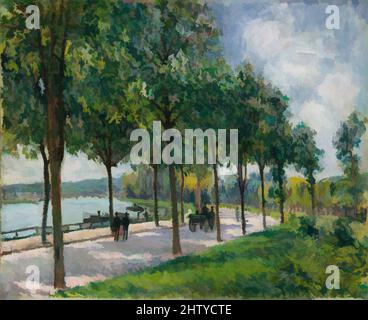 Art inspired by Allée of Chestnut Trees, 1878, Öl auf Leinwand, 19 3/4 x 24 Zoll (50,2 x 61 cm), Gemälde, Alfred Sisley (britisch, Paris 1839–1899 Moret-sur-Loing), in den 1860er Jahren, Sisley traf Pissarro, Monet, Bazille und Renoir, mit denen er die Praxis der Malerei, Klassische Werke, die von Artotop mit einem Schuss Moderne modernisiert wurden, hervorbrachte. Formen, Farbe und Wert, auffällige visuelle Wirkung auf Kunst. Emotionen durch Freiheit von Kunstwerken auf zeitgemäße Weise. Eine zeitlose Botschaft, die eine wild kreative neue Richtung verfolgt. Künstler, die sich dem digitalen Medium zuwenden und die Artotop NFT erschaffen Stockfoto