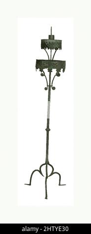 Kunst inspiriert von Kerzenständer, 15.. Jahrhundert, Französisch oder Nordspanien, Schmiedeeisen, H. 140,5 cm (ohne Pricket)., Metallarbeiten, Klassische Werke, die von Artotop mit einem Schuss Moderne modernisiert wurden. Formen, Farbe und Wert, auffällige visuelle Wirkung auf Kunst. Emotionen durch Freiheit von Kunstwerken auf zeitgemäße Weise. Eine zeitlose Botschaft, die eine wild kreative neue Richtung verfolgt. Künstler, die sich dem digitalen Medium zuwenden und die Artotop NFT erschaffen Stockfoto