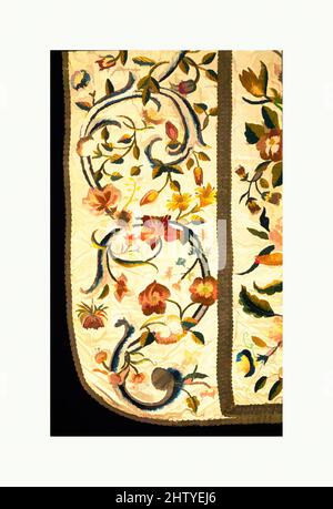 Kunst inspiriert von Chasuble (Vorderseite), Ende des 17.. Oder Anfang des 18.. Jahrhunderts, Italienisch, Seide, Metall, Leinen, 32 3/4 x 29 1/2 Zoll (83,2 x 74,9 cm), Textilien-kirchliche, Klassische Werke, die von Artotop mit einem Schuss Moderne modernisiert wurden. Formen, Farbe und Wert, auffällige visuelle Wirkung auf Kunst. Emotionen durch Freiheit von Kunstwerken auf zeitgemäße Weise. Eine zeitlose Botschaft, die eine wild kreative neue Richtung verfolgt. Künstler, die sich dem digitalen Medium zuwenden und die Artotop NFT erschaffen Stockfoto