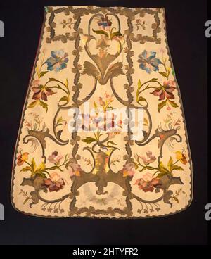 Kunst inspiriert von einem Teil einer Chasuble Front, 18. Jahrhundert, Italienisch, Seide; Metall; Leinen, 30 x 25 1/2 Zoll (76,1 x 64,6 cm), Textilien-kirchliche, Klassische Werke, die von Artotop mit einem Schuss Moderne modernisiert wurden. Formen, Farbe und Wert, auffällige visuelle Wirkung auf Kunst. Emotionen durch Freiheit von Kunstwerken auf zeitgemäße Weise. Eine zeitlose Botschaft, die eine wild kreative neue Richtung verfolgt. Künstler, die sich dem digitalen Medium zuwenden und die Artotop NFT erschaffen Stockfoto