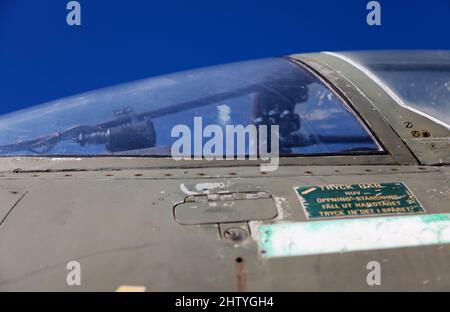 Das Cockpit eines schwedischen Kampfflugzeugs Stockfoto