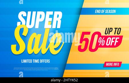 Super Sale Bis Zu 50 % Rabatt Auf Dynamic Modern Shopping Banner Stock Vektor