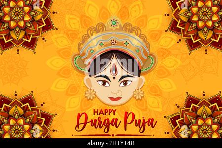 Happy Durga Puja Event Day Illustration Stock Vektor