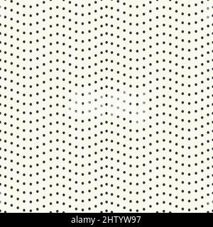 Hintergrund mit Punktmuster. Vektor nahtlose Wiederholung von welligen Punkten, geometrische Ressource. Stock Vektor
