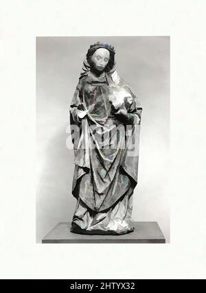 Art inspired by Virgin and Child, 15. Century, French, Stone, Overall: 55 3/4 in. (141,6 cm), Skulpturstein, Klassisches Werk, modernisiert von Artotop mit einem Schuss Moderne. Formen, Farbe und Wert, auffällige visuelle Wirkung auf Kunst. Emotionen durch Freiheit von Kunstwerken auf zeitgemäße Weise. Eine zeitlose Botschaft, die eine wild kreative neue Richtung verfolgt. Künstler, die sich dem digitalen Medium zuwenden und die Artotop NFT erschaffen Stockfoto