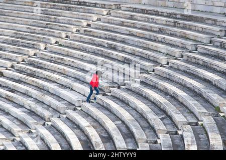 Panathenaic-Stadion in Athen, Griechenland (Gastgeber der ersten modernen Olympischen Spiele im Jahr 1896), Kalimarmaro Stockfoto