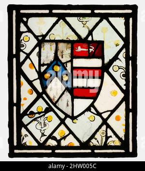 Kunst inspiriert von Tafel mit Wappschild von Johnson, ca. 1500, britisch, Glasmalerei, H. 14 3/4, 12 3/4 Zoll, Die von Artotop mit Glasmalerei modernisierten Classic Works mit einem Hauch von Modernität. Formen, Farbe und Wert, auffällige visuelle Wirkung auf Kunst. Emotionen durch Freiheit von Kunstwerken auf zeitgemäße Weise. Eine zeitlose Botschaft, die eine wild kreative neue Richtung verfolgt. Künstler, die sich dem digitalen Medium zuwenden und die Artotop NFT erschaffen Stockfoto