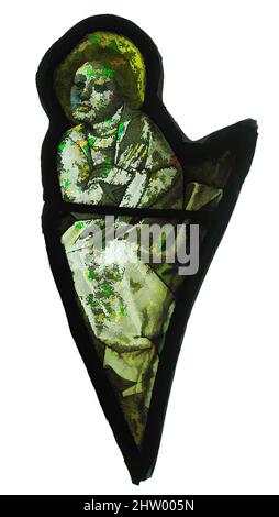 Art inspired by Stained Glass Panel, 15. Century, South Netherlandish, Stained Glass, Overall: 11 3/4 x 5 1/4 in. (29,8 x 13,3 cm), Glasmalerei, Klassisches Werk, das von Artotop mit einem Schuss Moderne modernisiert wurde. Formen, Farbe und Wert, auffällige visuelle Wirkung auf Kunst. Emotionen durch Freiheit von Kunstwerken auf zeitgemäße Weise. Eine zeitlose Botschaft, die eine wild kreative neue Richtung verfolgt. Künstler, die sich dem digitalen Medium zuwenden und die Artotop NFT erschaffen Stockfoto