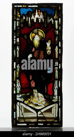 Art Inspired by Panel with St. Anthony Abt, 15.–16. Century, British, Glasmalerei, 29 1/4 × 12 × 1/2 in. (74,3 × 30,5 × 1,3 cm), Glasmalerei, Klassisches Werk, modernisiert von Artotop mit einem Schuss Moderne. Formen, Farbe und Wert, auffällige visuelle Wirkung auf Kunst. Emotionen durch Freiheit von Kunstwerken auf zeitgemäße Weise. Eine zeitlose Botschaft, die eine wild kreative neue Richtung verfolgt. Künstler, die sich dem digitalen Medium zuwenden und die Artotop NFT erschaffen Stockfoto