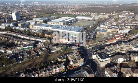 Highams Park East London UK Luftdrohne Stockfoto