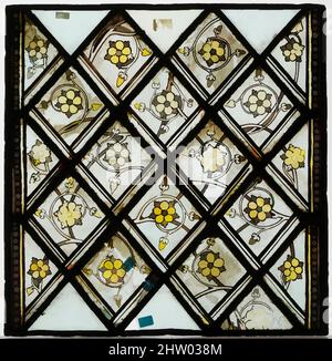 Kunst inspiriert von Glasscheibe, ca. 1325–30, Französisch, Weißes Glas mit Silberfärbung, 16 1/8 x 15 3/4 Zoll (41,0 x 40,0 cm), Glasmalerei, Klassisches Werk, das von Artotop mit einem Schuss Moderne modernisiert wurde. Formen, Farbe und Wert, auffällige visuelle Wirkung auf Kunst. Emotionen durch Freiheit von Kunstwerken auf zeitgemäße Weise. Eine zeitlose Botschaft, die eine wild kreative neue Richtung verfolgt. Künstler, die sich dem digitalen Medium zuwenden und die Artotop NFT erschaffen Stockfoto