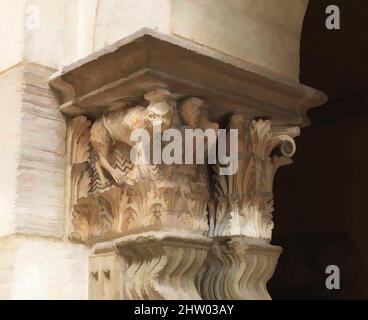 Kunst inspiriert von Engaged Capital, Ende 12. Jahrhundert, Französisch, Stein, insgesamt: 10 x 11 1/2 x 13 Zoll (25,4 x 29,2 x 33 cm), Skulptur-Architektur, Klassische Werke von Artotop mit einem Schuss Moderne modernisiert. Formen, Farbe und Wert, auffällige visuelle Wirkung auf Kunst. Emotionen durch Freiheit von Kunstwerken auf zeitgemäße Weise. Eine zeitlose Botschaft, die eine wild kreative neue Richtung verfolgt. Künstler, die sich dem digitalen Medium zuwenden und die Artotop NFT erschaffen Stockfoto