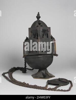 Art inspired by censer, 16. Century, Spanish (?), Brass, Overall: (w/ Chain) 25 1/2 in. (64,8 cm), Metallarbeiten-Messing, Klassisches Werk, modernisiert von Artotop mit einem Schuss Moderne. Formen, Farbe und Wert, auffällige visuelle Wirkung auf Kunst. Emotionen durch Freiheit von Kunstwerken auf zeitgemäße Weise. Eine zeitlose Botschaft, die eine wild kreative neue Richtung verfolgt. Künstler, die sich dem digitalen Medium zuwenden und die Artotop NFT erschaffen Stockfoto