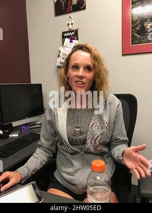 Springfield, USA. 22.. Juli 2018. Auf diesem Foto befindet sich Jackie Stiles in ihrem Büro im Bundesstaat Missouri in Springfield, Missouri. (Foto: Vahe Gregorian/Kansas City Star/TNS/Sipa USA) Quelle: SIPA USA/Alamy Live News Stockfoto