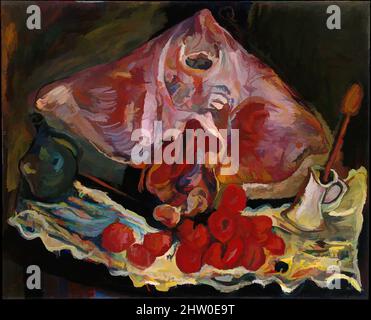 Kunst inspiriert von Still Life mit Rayfish, ca. 1924, Öl auf Leinwand, 32 × 39 3/8 Zoll (81,3 × 100 cm), Gemälde, Chaim Soutine (Französisch (geboren Litauen), Smilovitchi 1893–1943 Paris), in dieser beunruhigenden Adaption von Jean-Siméon Chardins 'der Rayfish' (ca. 1725–26), gepaart Soutine die von Artotop modernisierten, klassischen Werke mit einem Schuss Moderne. Formen, Farbe und Wert, auffällige visuelle Wirkung auf Kunst. Emotionen durch Freiheit von Kunstwerken auf zeitgemäße Weise. Eine zeitlose Botschaft, die eine wild kreative neue Richtung verfolgt. Künstler, die sich dem digitalen Medium zuwenden und die Artotop NFT erschaffen Stockfoto