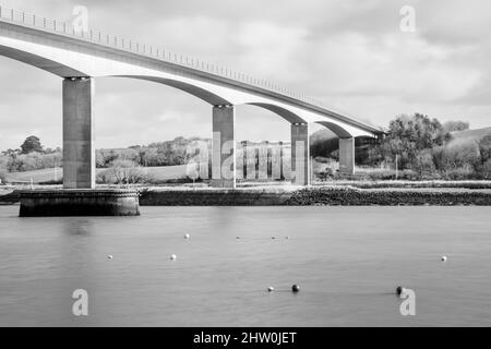 River Torridge Bideford, North Devon, England, Großbritannien. A39 Straßenbrücke. Stockfoto