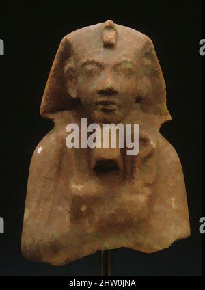 Kunst inspiriert von der Grabfigur von Akhenaten, New Kingdom, Amarna-Zeit, Dynastie 18, ca. 1353–1336 v. Chr., aus Ägypten; wahrscheinlich aus Mittelägypten, Amarna (Akhetaten), Quarzit (rot), h.. 10,1 cm (4 Zoll), Obwohl es keine Inschrift gibt, ist dieser Shabti leicht als Echnaton zu erkennen, klassische Werke, die von Artotop mit einem Schuss Moderne modernisiert wurden. Formen, Farbe und Wert, auffällige visuelle Wirkung auf Kunst. Emotionen durch Freiheit von Kunstwerken auf zeitgemäße Weise. Eine zeitlose Botschaft, die eine wild kreative neue Richtung verfolgt. Künstler, die sich dem digitalen Medium zuwenden und die Artotop NFT erschaffen Stockfoto