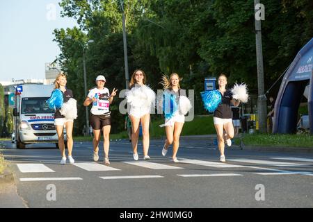 3 Rd Wizz Air Katowice Halbmarathon, Katowice, Schlesien, Polen. 19. Juli 2021. Halbmarathon, Läufer. Stockfoto
