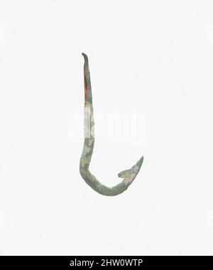 Kunst inspiriert von Fish Hook, New Kingdom, Dynasty 18, ca. 1390–1353 v. Chr., aus Ägypten, Oberägypten, Theben, Malqata, Palast von Amenhotep III, 1911–12, Bronze, l. 2,9 cm (1 1/8 in, Classic Works modernisiert von Artotop mit einem Schuss Moderne. Formen, Farbe und Wert, auffällige visuelle Wirkung auf Kunst. Emotionen durch Freiheit von Kunstwerken auf zeitgemäße Weise. Eine zeitlose Botschaft, die eine wild kreative neue Richtung verfolgt. Künstler, die sich dem digitalen Medium zuwenden und die Artotop NFT erschaffen Stockfoto