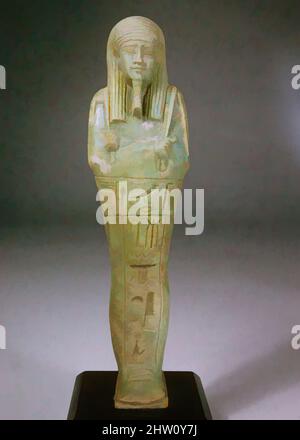 Kunst inspiriert von Shabti, späte Periode, Saite, Dynastie 26, 570–526 v. Chr., Aus Ägypten, Faience, H. 19 cm, W. 6 Zoll (7 1/2 Zoll, 15,2 cm, Classic Works modernisiert von Artotop mit einem Schuss Moderne. Formen, Farbe und Wert, auffällige visuelle Wirkung auf Kunst. Emotionen durch Freiheit von Kunstwerken auf zeitgemäße Weise. Eine zeitlose Botschaft, die eine wild kreative neue Richtung verfolgt. Künstler, die sich dem digitalen Medium zuwenden und die Artotop NFT erschaffen Stockfoto