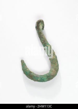 Kunst inspiriert von Fish Hook, New Kingdom, Ramesside, Dynasty 19–20, ca. 1295–1070 v. Chr., aus Ägypten; wahrscheinlich aus Nord-Oberägypten, Deir el-Ballas, Bronze- oder Kupferlegierung, L. 2,8 (1 1/8 Zoll); W. 1,6 cm (5/8 Zoll, Klassische Werke, die von Artotop mit einem Schuss Moderne modernisiert wurden. Formen, Farbe und Wert, auffällige visuelle Wirkung auf Kunst. Emotionen durch Freiheit von Kunstwerken auf zeitgemäße Weise. Eine zeitlose Botschaft, die eine wild kreative neue Richtung verfolgt. Künstler, die sich dem digitalen Medium zuwenden und die Artotop NFT erschaffen Stockfoto