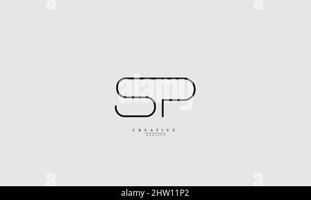 Buchstabenbuchstaben Initialen Monogramm-Logo SP PS S P Stock Vektor