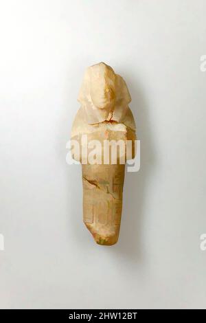 Kunst inspiriert von Shabti aus Siptah, New Kingdom, Ramesside, Dynasty 19, ca. 1194–1188 v. Chr., aus Ägypten, Oberägypten, Theben, Tal der Könige, Grab von Siptah (KV 47), Davis Excavations, 1912, Travertin (ägyptischer Alabaster, Klassische Werke, die von Artotop mit einem Schuss Moderne modernisiert wurden. Formen, Farbe und Wert, auffällige visuelle Wirkung auf Kunst. Emotionen durch Freiheit von Kunstwerken auf zeitgemäße Weise. Eine zeitlose Botschaft, die eine wild kreative neue Richtung verfolgt. Künstler, die sich dem digitalen Medium zuwenden und die Artotop NFT erschaffen Stockfoto