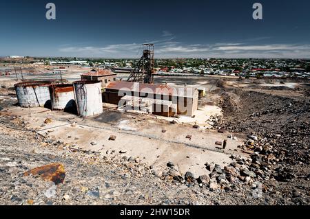 Alte Silbermine in Broken Hill. Stockfoto