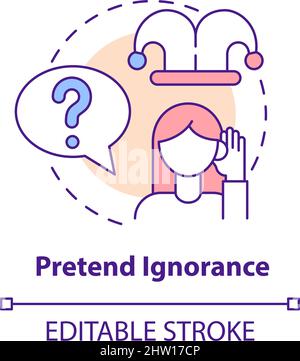 Symbol für das Konzept der Unwissenheit Stock Vektor