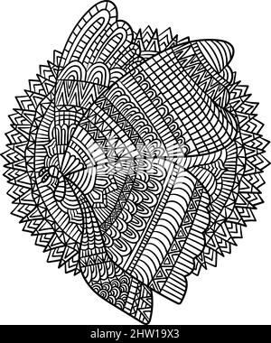 Schmetterling Mandala Malvorlagen für Erwachsene Stock Vektor