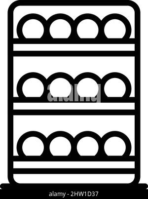 Vektorgrafik für das Symbol „Weinschrank“. Holzregal. Holzbar Stock Vektor