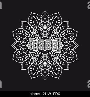 mandala, Silhouette Design floral dekoratives Muster Stock Vektor