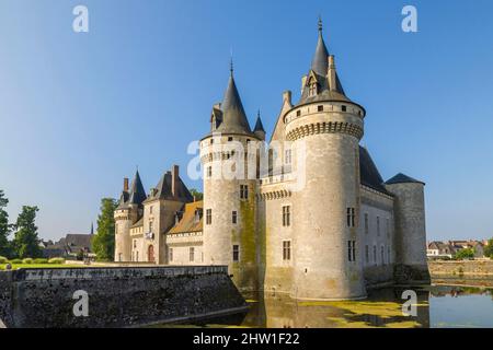 Frankreich, Loiret (45), Loire-Tal, das von der UNESCO zum Weltkulturerbe erklärt wurde, Sully-sur-Loire, Schloss Sully-sur-Loire, 14.-18. Jahrhundert Stockfoto