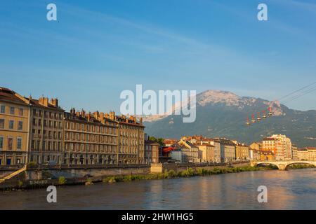 Frankreich, Isere, Grenoble Alpes Metropole, Grenoble, Ufer des Flusses Isere Stockfoto