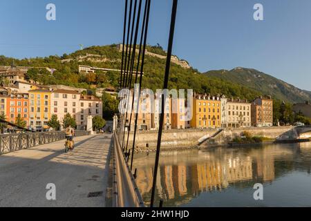 Frankreich, Isere, Grenoble Alpes Metropole, Grenoble, Ufer des Flusses Isere Stockfoto