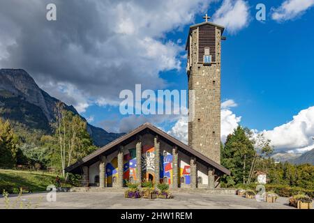 Frankreich, Haute-Savoie, Assy-Hochebene, Passy, &#x200b; &#x200b; Notre-Dame-de-Toute-Gr?ce Kirche, Mosaic von Fernand L?ger Referenz: Stockfoto