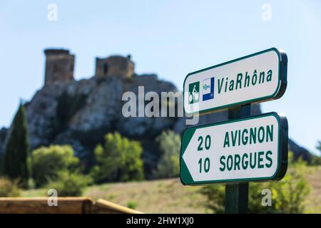 Frankreich, Vaucluse, Chateauneuf du Pape, ihr Schloss, Viarhona Stockfoto