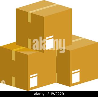 Kartons stapeln sich. Stapel von Papierverpackungen. Speichersymbol Stock Vektor