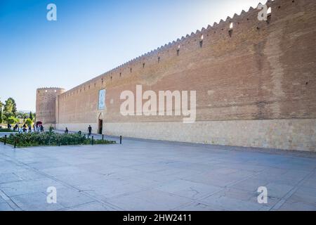 Die Arg of Karim Khan, oder Karim Khan Zitadelle, ist eine Zitadelle in der Innenstadt von Shiraz und ist eine beliebte Touristenattraktion im Iran. Stockfoto