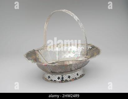 Art Inspired by Basket, 1770–76, Made in New York, New York, USA, American, Silver, 11 3/16 x 14 7/16 x 11 3/8 Zoll (28,4 x 36,7 x 28,9 cm); 41 oz. 5 dwt. (1282,7 g), Silver, Myer Myers (1723–1795), American Baskets für Brot, Kuchen oder Obst sind extrem selten. Das Monogramm auf, Classic Works modernisiert von Artotop mit einem Schuss Moderne. Formen, Farbe und Wert, auffällige visuelle Wirkung auf Kunst. Emotionen durch Freiheit von Kunstwerken auf zeitgemäße Weise. Eine zeitlose Botschaft, die eine wild kreative neue Richtung verfolgt. Künstler, die sich dem digitalen Medium zuwenden und die Artotop NFT erschaffen Stockfoto