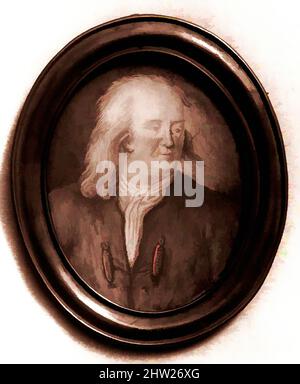 Kunst inspiriert von Plaque Portrait von Benjamin Franklin, 1776–1883, Made in France, wahrscheinlich Porzellan, 3 x 2 3/8 Zoll (7,6 x 6 cm), Gemälde, von Artotop modernisierte klassische Werke mit einem Schuss Moderne. Formen, Farbe und Wert, auffällige visuelle Wirkung auf Kunst. Emotionen durch Freiheit von Kunstwerken auf zeitgemäße Weise. Eine zeitlose Botschaft, die eine wild kreative neue Richtung verfolgt. Künstler, die sich dem digitalen Medium zuwenden und die Artotop NFT erschaffen Stockfoto