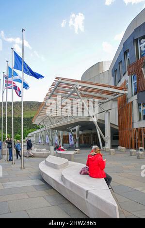 Schottisches Parlamentsgebäude, Holyrood, Altstadt, Edinburgh, Lothian, Schottland, Vereinigtes Königreich Stockfoto
