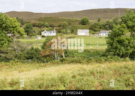 Der kleine Weiler Achnakloich bei Tarskavaig auf der Sleat-Halbinsel im Süden der Isle of Skye, Highland, Schottland, Großbritannien Stockfoto