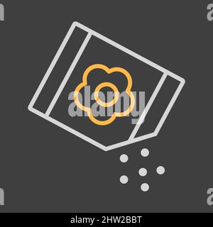 Papiertüte mit Vektor-Symbol für Samen. Graph Symbol für Landwirtschaft, Garten und Pflanzen Website und Apps Design, Logo, App, UI Stock Vektor
